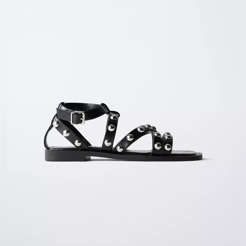 ZARA STUDDED SANDALS
Color: Black * Size: 37 (9.3 inches)